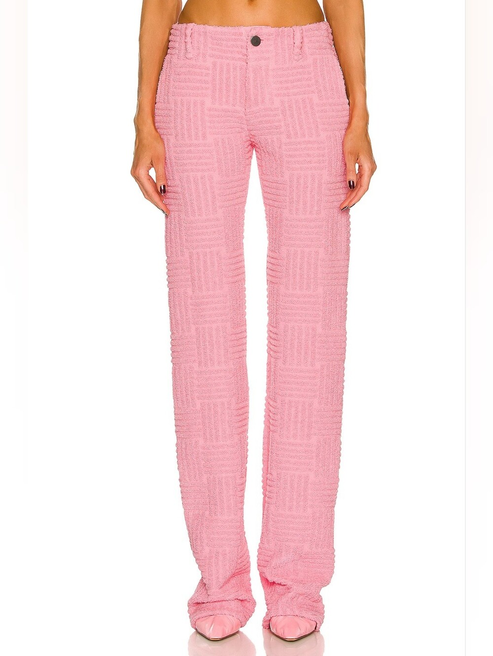 Bottega Veneta Intreccio Towelling Trouser in Bubble Gum Size 34 NWT